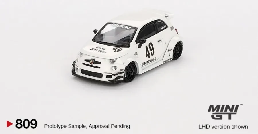 (809) LB-WORKS x Abas Works ABARTH 595 Gara White Koleksi MiniGT Terbaru